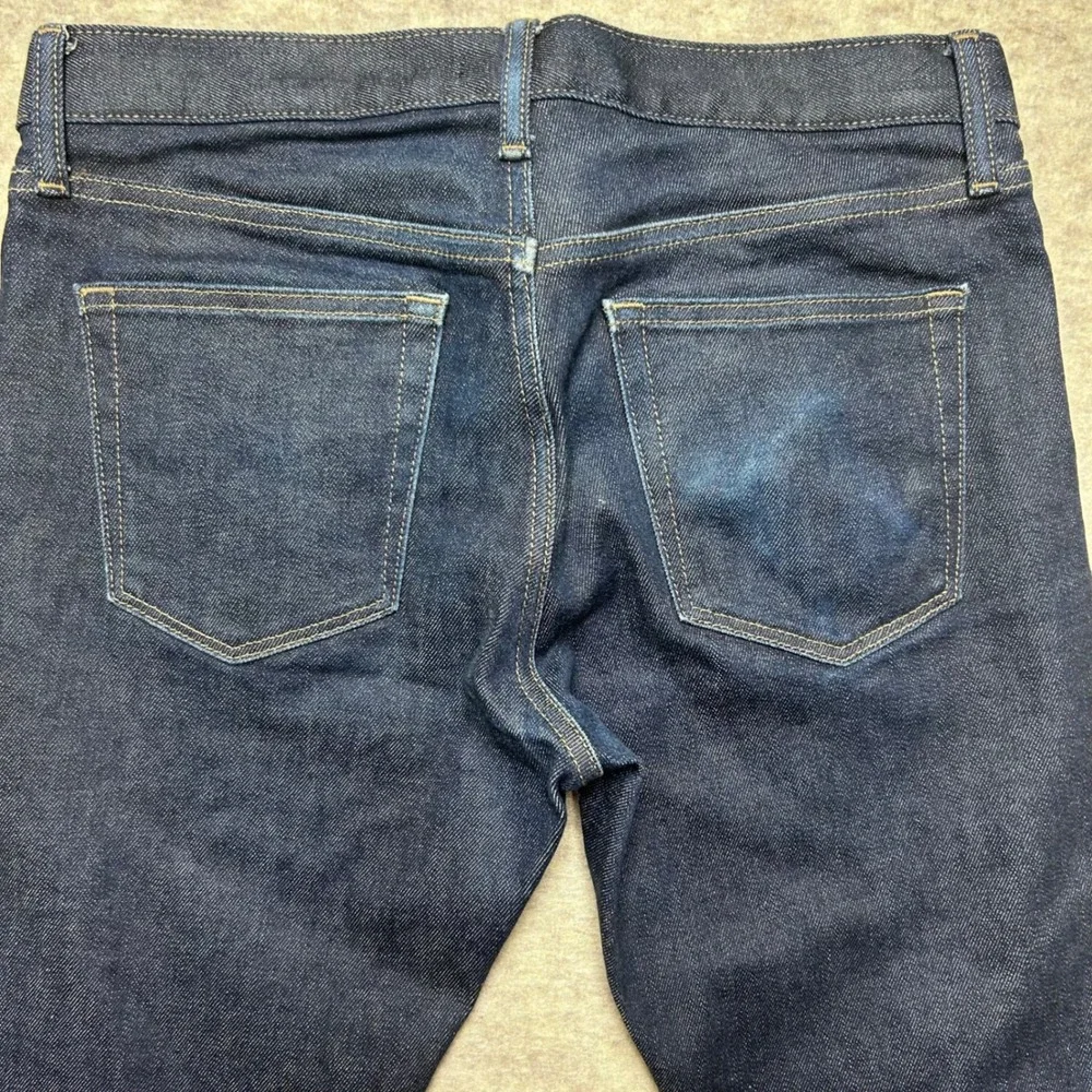 UNIQLO Jeans Kaihara Fabric Slim Straight‎ Low Rise Men's Dark Blue Denim
